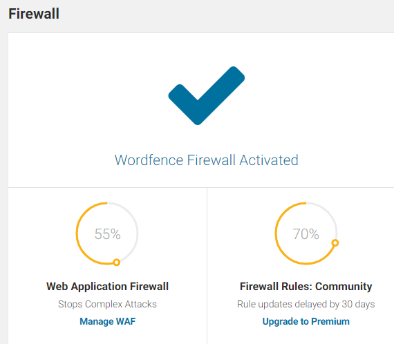 Wordfence firewall settings