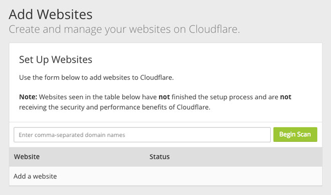 Add your site in Cloudflare.