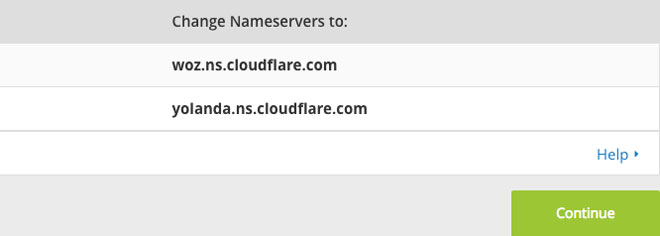 Change name servers on Cloudflare