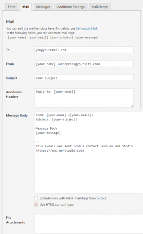 Email configuration Contact Form 7