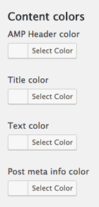 Content color settings in the Glue for Yoast SEO & AMP plugin