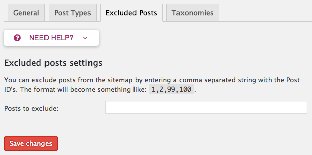 Excluded post types in your XML sitemap.