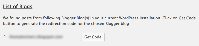 Get code for redirecting from Blogger to WordPress.