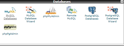 CPanel'in Veritabanları bölümündeki MySQL Veritabanları.