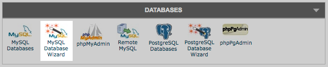 MySQL database wizard in cPanel