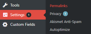 Permalinks settings in WordPress dashboard
