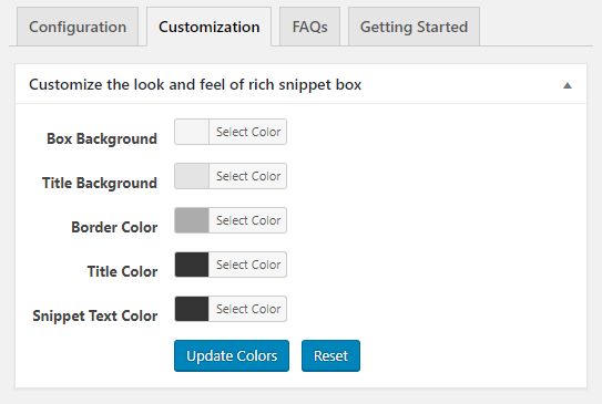 Rich Snippet box customization