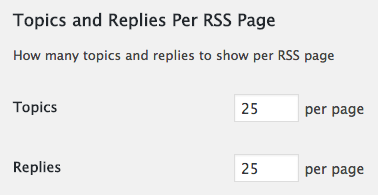 Topics replies per RSS page